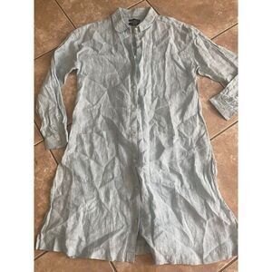 Jones New York S Oversized Linen Dress Tunic Aqua